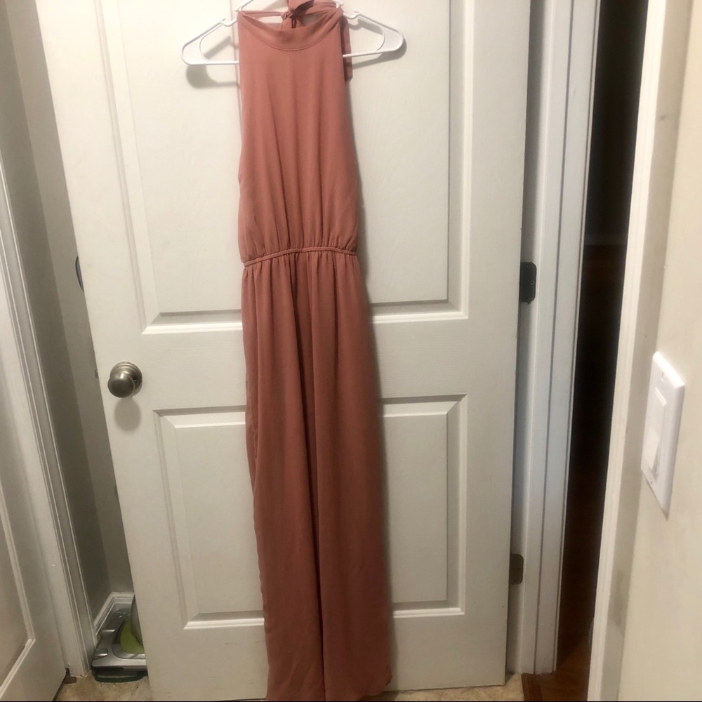 Charlotte Russe Highneck Jumpsuit Blush